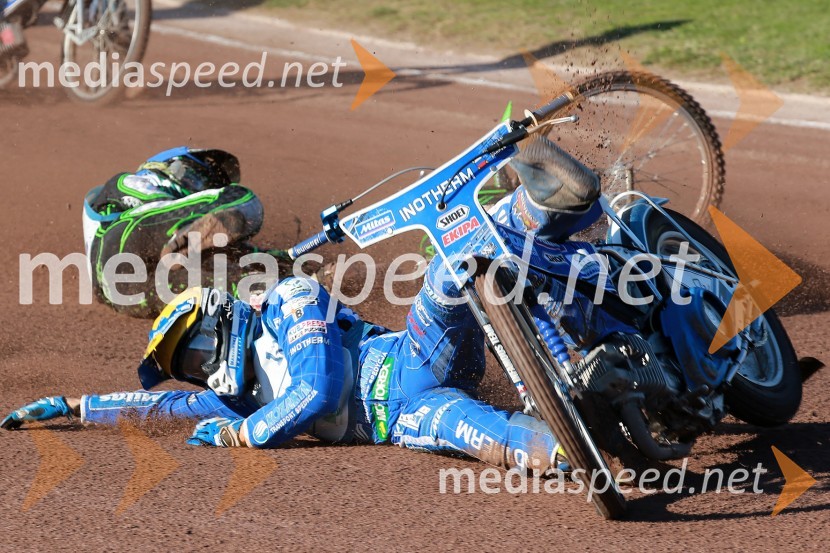 Žiga Kovačič, AMD Krško;  Matej Žagar, speedwayist (Slovenija)Speedway, padec Žagarja in Kovačiča na finalu DP