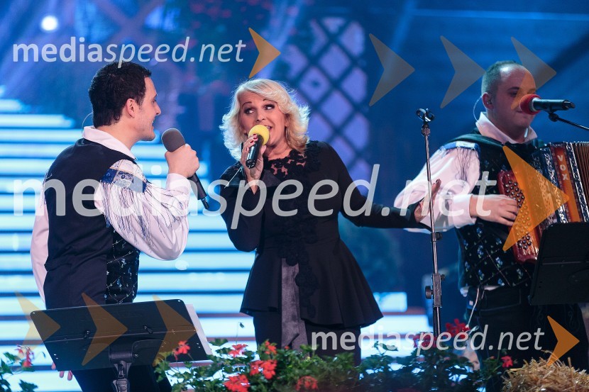  Blaž Švab, pevec, skupina Modrijani;  Alenka Godec, pevkaNoč Modrijanov 2014