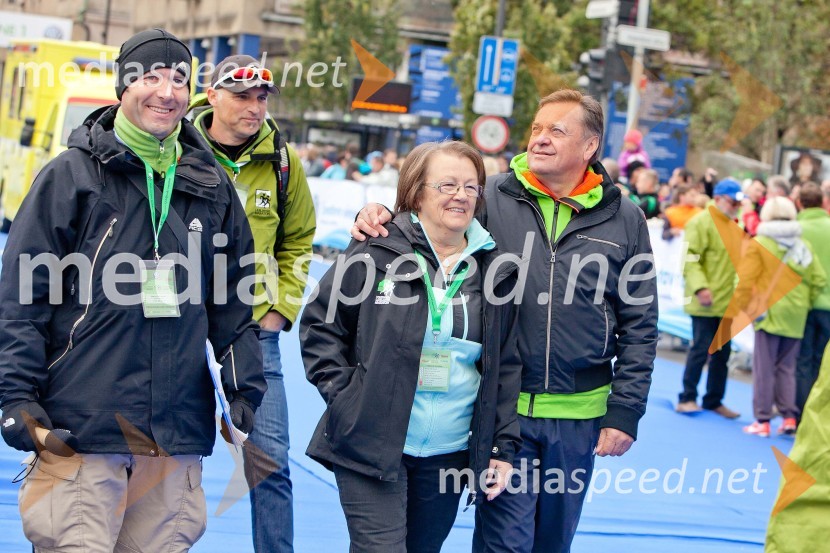  Robert Bogataj, moderator;  ... ;  Zoran Janković, župan MOL, predsednik PSVolkswagen 19. Ljubljanski maraton 2014