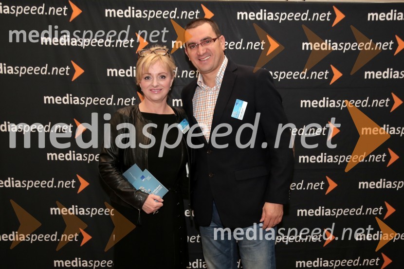  Ksenija Renko, Jupiter Zagreb;  Dragan Močević, direktor agencije Prime Communications18. SKOJ 2014, Slovenska konferenca za odnose z javnostmi, 1. dan