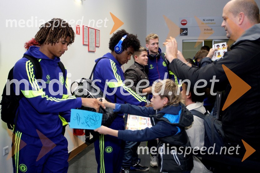 Prihod nogometašev Chelsea v Maribor