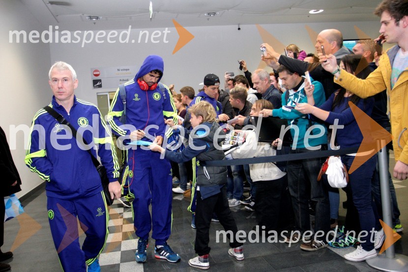 Prihod nogometašev Chelsea v Maribor