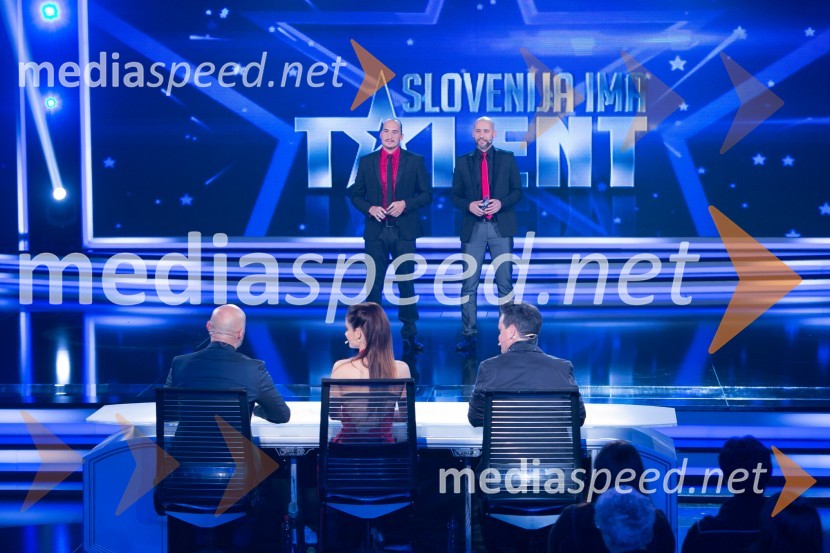 Vid  Valič, voditelj;  Peter Poles, voditeljSlovenija ima talent 2014, prva polfinalna oddaja