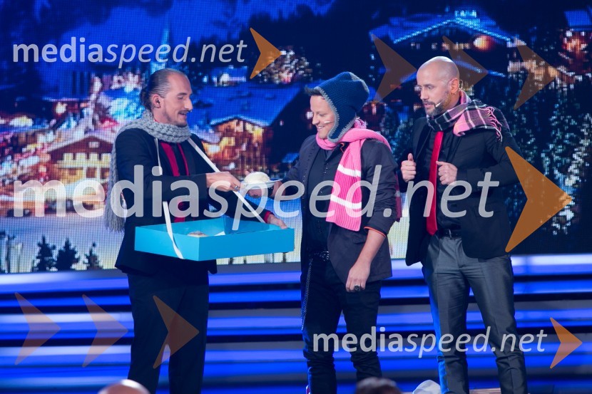  Vid  Valič, voditelj;  Rok Golob, glasbenik;  Peter Poles, voditeljSlovenija ima talent 2014, prva polfinalna oddaja