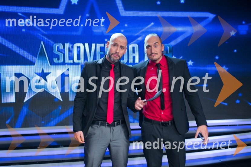 Peter Poles, voditelj;  Vid  Valič, voditeljSlovenija ima talent 2014, prva polfinalna oddaja