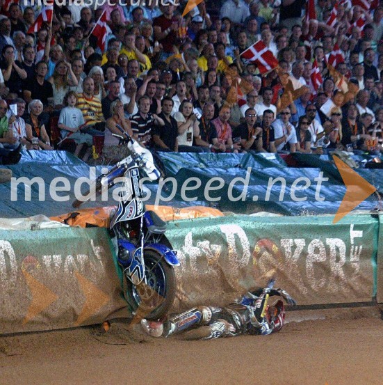Padec Mateja ŽagarjaSPEEDWAY GRAND PRIX, VN Danske 2007, padec Mateja Žagarja