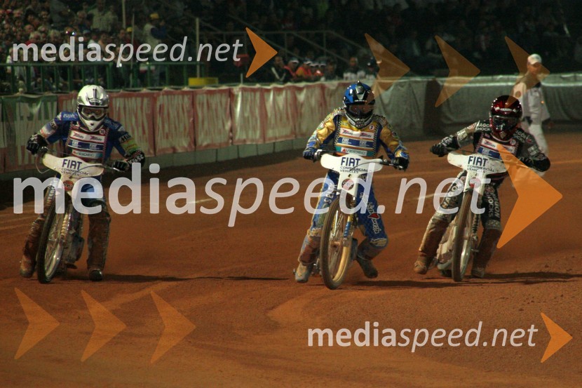 Matej Žagar, Slovenija; Tony Rickardsson, Švedska in Lee Richardson, Velika BritanijaSPEEDWAY, Speedway Grand Prix - VN Italije 2005 dirka