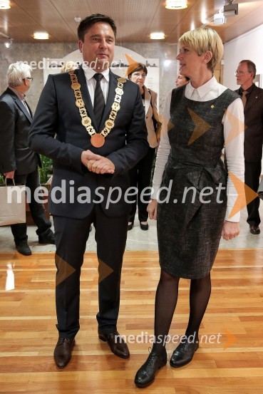  Boštjan Trilar, župan občine Kranj;  Natalija  Polenec, mestna svetnica MO Kranj, VZKMestna občina Kranj, ustanovna seja Mestnega sveta