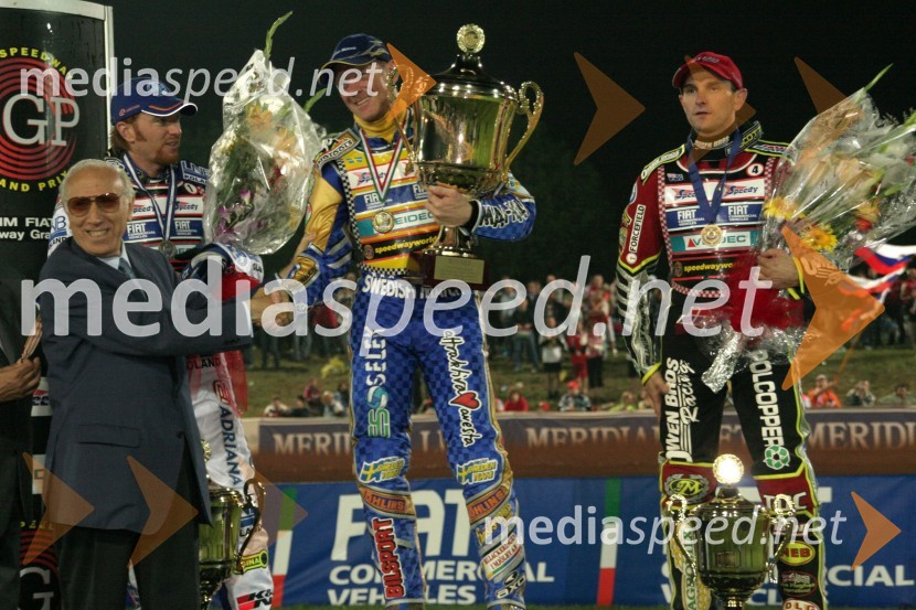 Jason Crump, Avstralija; Tony Rickardsson, Švedska in Leigh Adams, AvstralijaSPEEDWAY, Speedway Grand Prix - VN Italije 2005 dirka