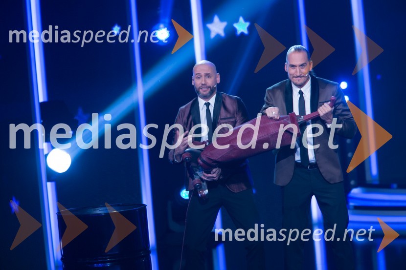  Peter Poles, voditelj;  Vid  Valič, voditeljSlovenija ima talent 2014, druga polfinalna oddaja