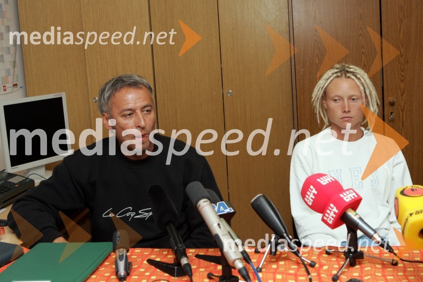 Tinin trener Dragan Bosnič in tenisačica Tina PisnikTENIS, Tina Pisnik tiskovna konferenca
