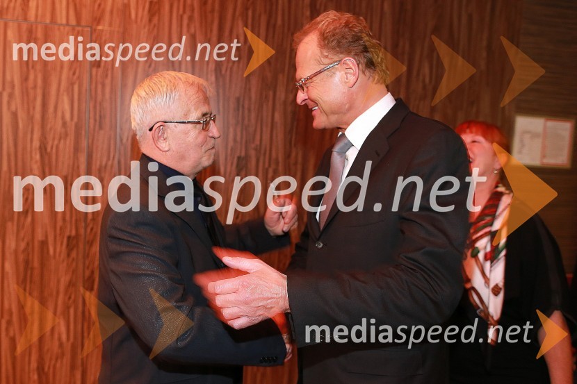 dr. Peter  Čeferin, pravnik, pisatelj;  Janez  Škrabec, direktor Riko d.o.o.Moje zgodbe, predstavitev knjige Petra Čeferina