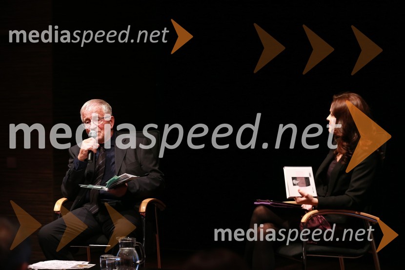 dr. Peter  Čeferin, pravnik, pisatelj;  Carmen L. Oven, moderatorka, pisateljicaMoje zgodbe, predstavitev knjige Petra Čeferina