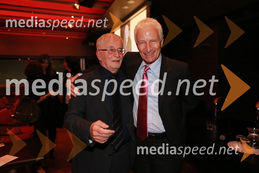 dr. Peter  Čeferin, pravnik, pisatelj;  Aljoša Ivančič, podpredsednik Comita d.d.Moje zgodbe, predstavitev knjige Petra Čeferina