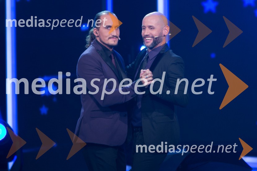  Vid  Valič, voditelj;  Peter Poles, voditeljSlovenija ima talent 2014, tretja polfinalna oddaja