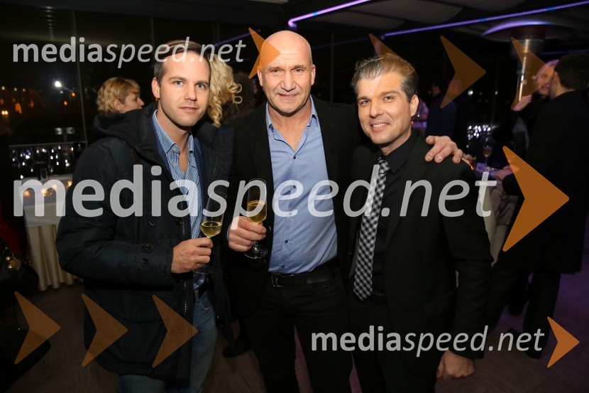  Gregor Žigon, Dom pod gorco;  Aleš Kristančič, vinar;  David  Vasiljevič, F&B manager, Hotel City MariborKulinarični večer Movia v hotelu City