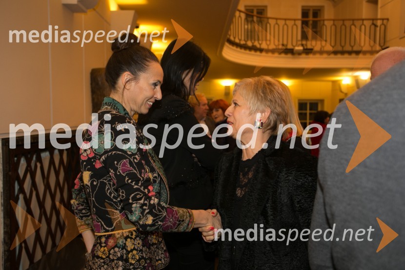  Lučka Počkaj, igralka;  Radmila GorjancVorkšop na Moljera, premiera SLG Celje