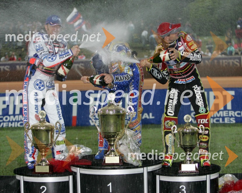 Jason Crump, Avstralija; Tony Rickardsson, Švedska in Leigh Adams, AvstralijaSPEEDWAY, Speedway Grand Prix - VN Italije 2005 dirka
