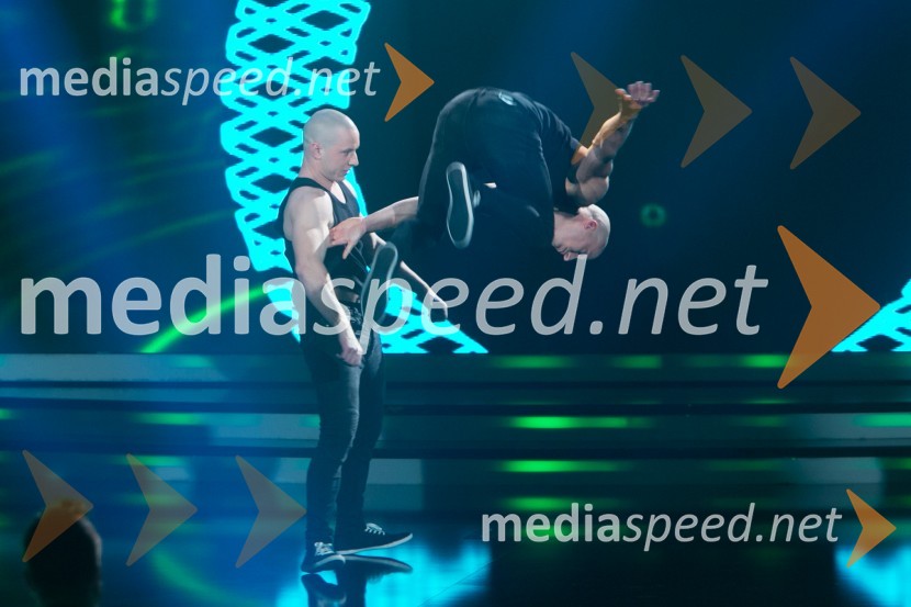  Blaž Slanič;  Filip KržišnikSlovenija ima talent 2014, četrta polfinalna oddaja