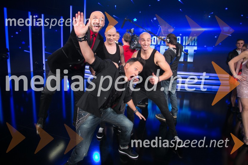  Branko Čakarmiš,  programski direktor Pro Plusa;  Blaž Slanič;  Rok Golob, glasbenik;  Filip KržišnikSlovenija ima talent 2014, četrta polfinalna oddaja