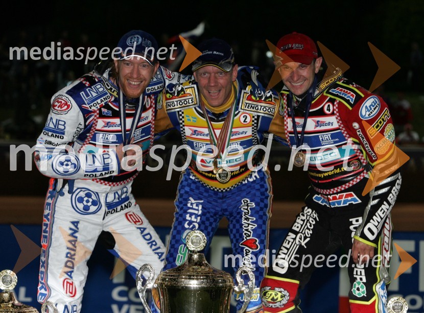 Jason Crump, Avstralija; Tony Rickardsson, Švedska in Leigh Adams, AvstralijaSPEEDWAY, Speedway Grand Prix - VN Italije 2005 dirka