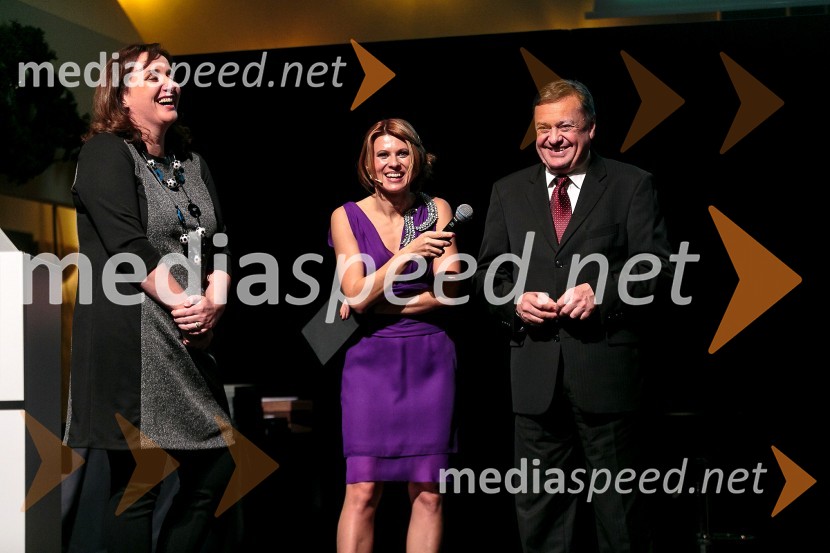 prof. dr.  Maja Uran Maravič, Fakulteta za turistične študije Portorož, vodja ocenjevanja;  Marjana Grčman, voditeljica;  Zoran Janković, župan MOL, predsednik PSLjubljanska kakovost 2015, podelitev priznanj