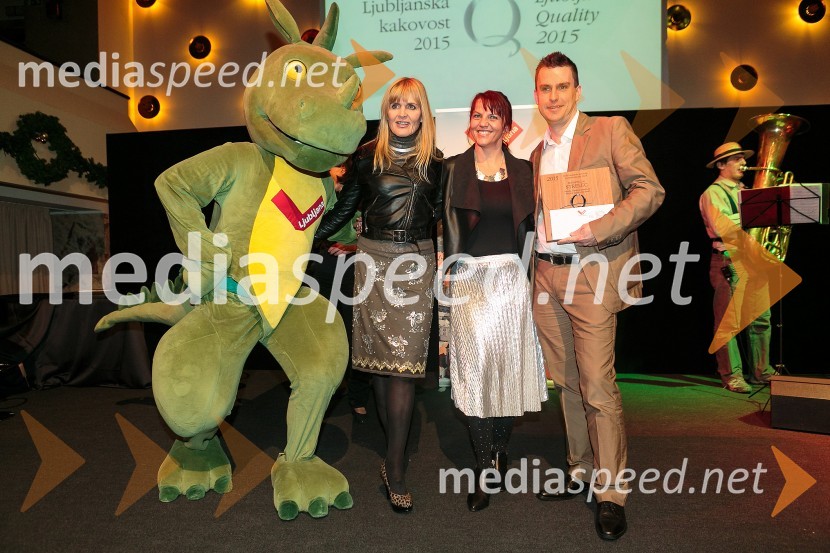  Dada  Jerovšek, Kaval Group; mag. Petra Stušek, v.d. direktorica, Zavod za turizem Ljubljana;  Igor Jagodic, kuharski mojsterLjubljanska kakovost 2015, podelitev priznanj
