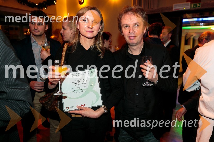  Irena Prebil, lastnica restavracije Valvasor;  Vito Korošec, lastnik restavracije ValvasorLjubljanska kakovost 2015, podelitev priznanj