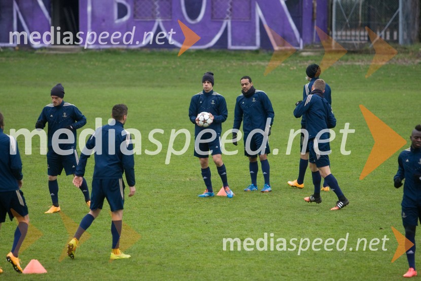  Damjan Bohar, vodja blagovne znamke pekarstva, Žito;  Marcos  Tavares, nogometaš, NK MariborTrening in novinarska konferenca  NK Maribor pred tekmo z FC Schalke