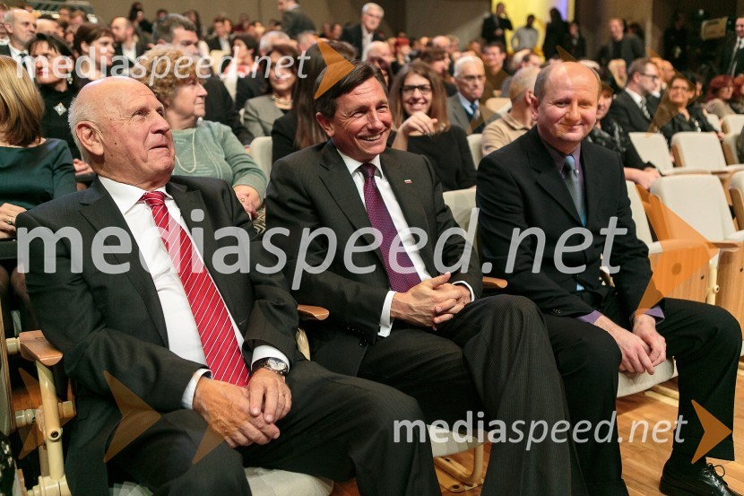  Janez 	 Kocijančič, predsednik OKS ;  Borut Pahor, predsednik Republike Slovenije;  Jože Zidar, predsednik Društva športnih novinarjev Slovenije Športnik leta 2014