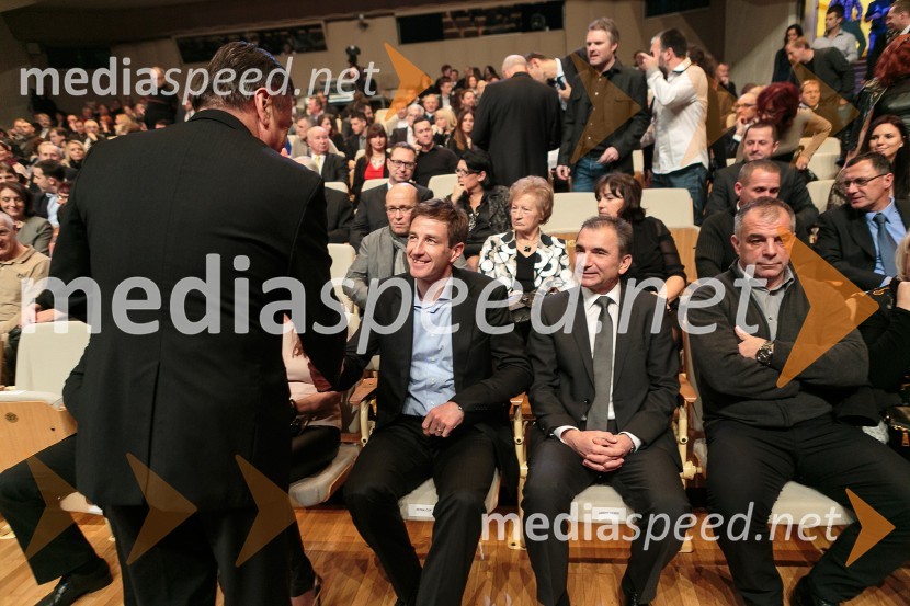  Zoran Janković, župan MOL, predsednik PS;  Iztok Čop, nekdanji veslač;  Janko  Veber, minister za obrambo;  Matjaž  Kopitar,  selektor slovenske hokejske reprezentanceŠportnik leta 2014