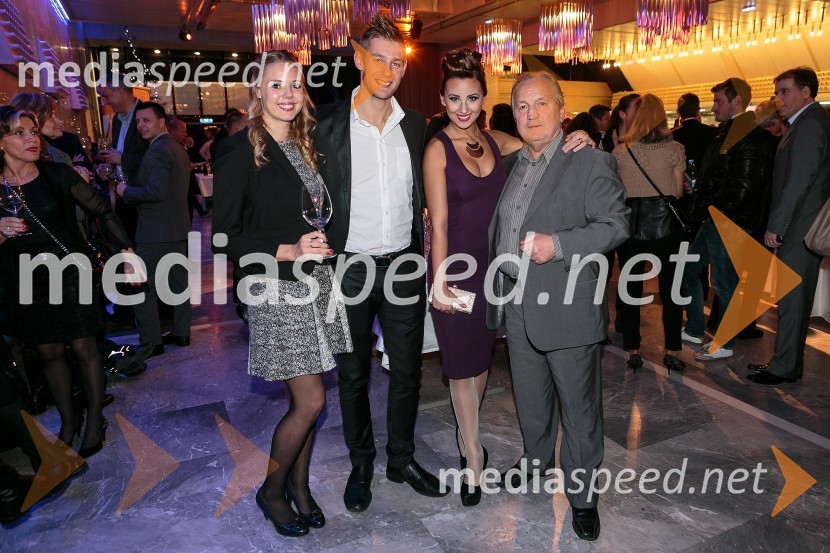  ... ;  Dmitrij Halužan, maneken, plesalec;  Uršula Tomažič, Miss športa Slovenije 2014;  Srečko  Čož, organizator izbora Miss športaŠportnik leta 2014