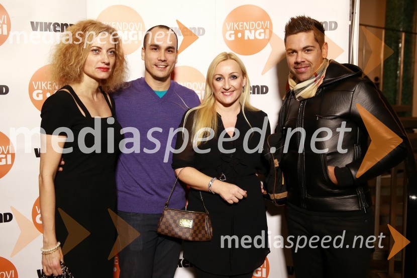  Hermina Kovačič, svetovalka za odnose z javnostmi, Festival Ljubljana;  Blaž Besek, POP TV;  Helena Čož, vodja oddelka za odnose z javnostmi, Luna TBWA;  Nejc Simšič, novinarVikendovi Gongi popularnosti, podelitev 2014