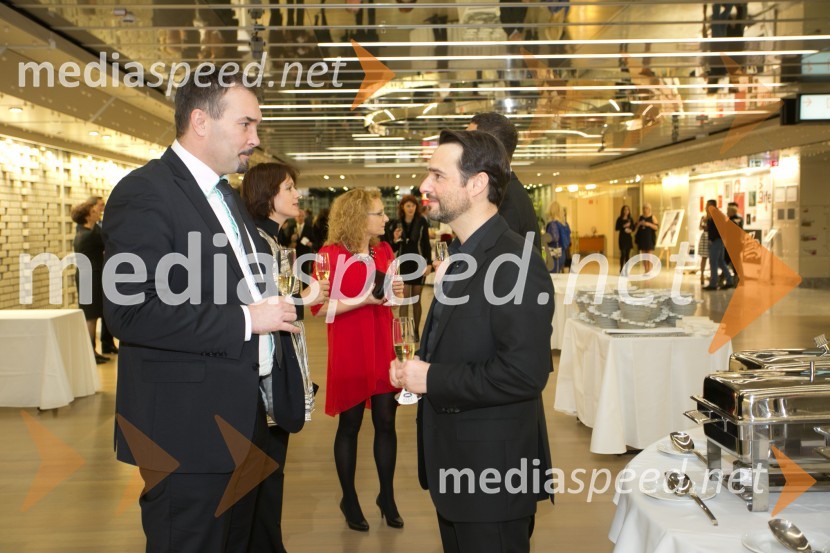 mag. Andrej Rihter, pooblaščenec poslovodstva, Pošta Slovenije;  Danilo Ferjančič, generalni direktor Porsche Slovenija d.o.oManagerski koncert 2014