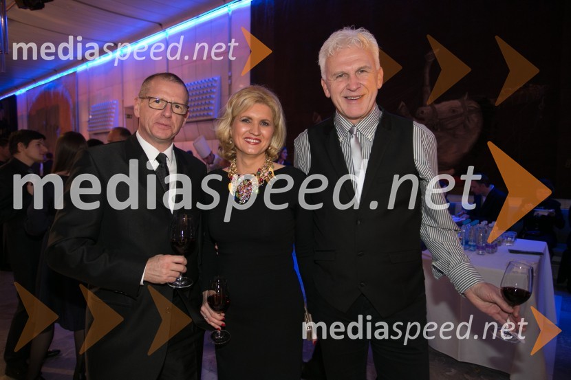  Bojan Brank, Abena d.o.o.;  Aleksandra  Brank, vodja marketinga Bisnode d.o.o.;  Andrej Šifrer, glasbenikManagerski koncert 2014