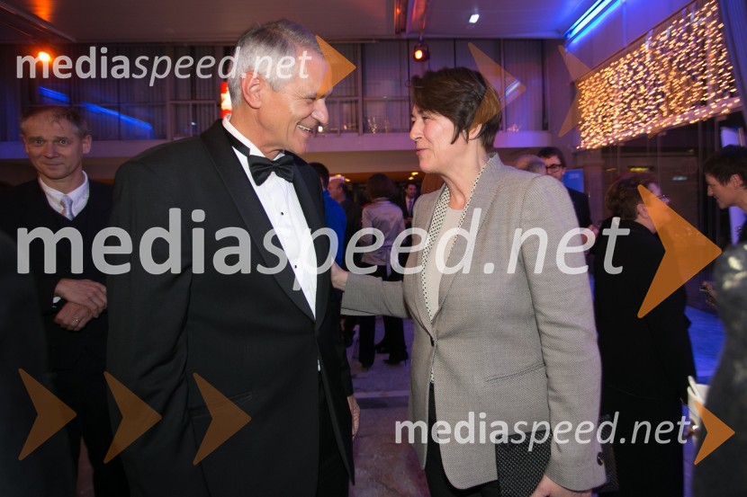  Slobodan Sibinčič , generalni sekretar Evropskega združenja poslovnih medijev, predsednik uprav GV skupine, predsednik sveta Managerskih koncertov; mag. Violeta  Bulc, evropska komisarka za promet Managerski koncert 2014