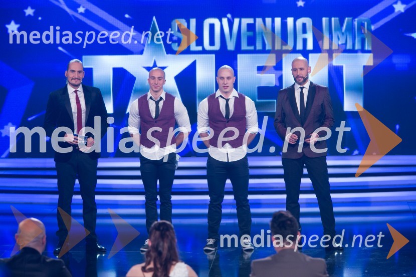  Vid  Valič, voditelj;  Filip Kržišnik;  Blaž Slanič;  Peter Poles, voditeljJana Šušteršič je zmagovalka showa Slovenija ima talent 2014