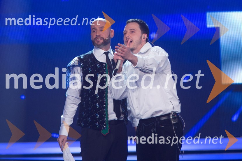  Peter Poles, voditelj;  Blaž Švab, pevec, skupina ModrijaniJana Šušteršič je zmagovalka showa Slovenija ima talent 2014