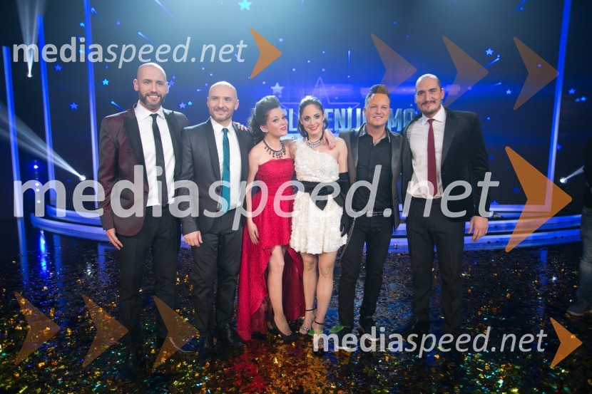  Peter Poles, voditelj;  Branko Čakarmiš,  programski direktor Pro Plusa;  Jana Šušteršič, zmagovalka šova Slovenija ima talent;  Ana Klašnja, balerina;  Rok Golob, glasbenik;  Vid  Valič, voditeljJana Šušteršič je zmagovalka showa Slovenija ima talent 2014