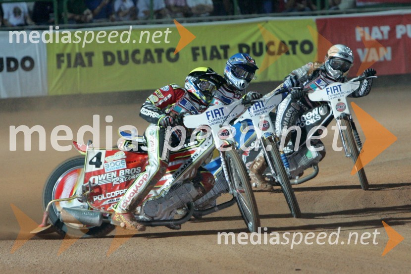 Leigh Adams, Avstralija; Jason Crump, Avstralija in Lee Richardson, Velika BritanijaSPEEDWAY, Speedway Grand Prix - VN Italije 2005 dirka