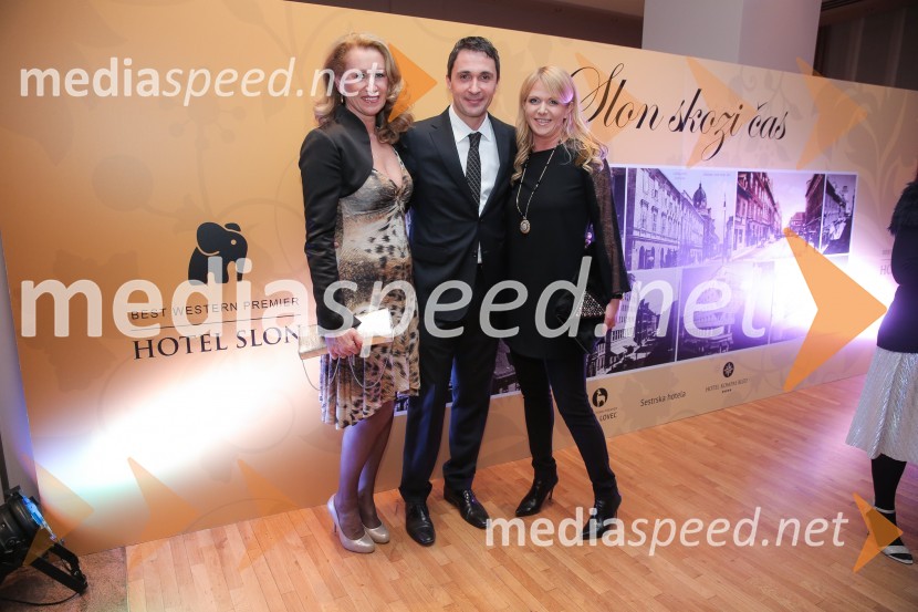  Carmen Dobnik, odvetnica;  Gregor  Jamnik, direktor hotela Slon;  Bernarda Trebušak, članica uprave Aerodrom Ljubljana d.d.Tradicionalno srečanje poslovnih partnerjev hotelov Slon, Lovec in Kompas
