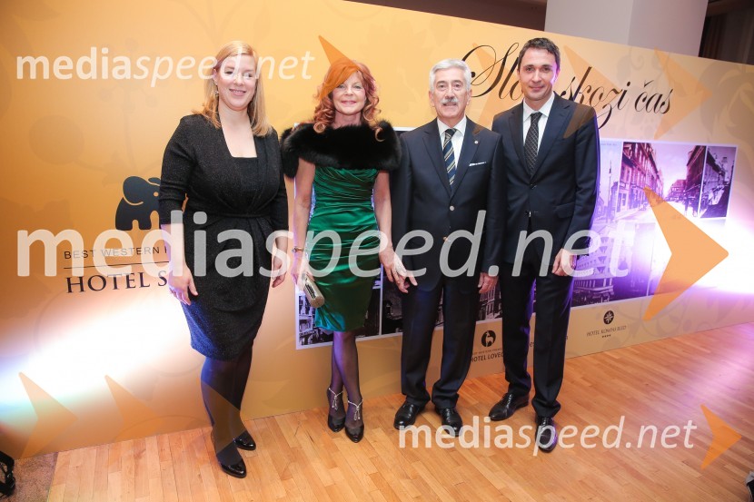  Nataša  Keršič Razinger, direktorica hotela Kompas ;  Darja Kuhar Kotnik, soustanoviteljica in podpredsednica Društva za zdravje naroda;  Rajko Kotnik, državni pravobranilec, predsednik Lions kluba Ljubljana Rožnik;  Gregor  Jamnik, direktor hotela SlonTradicionalno srečanje poslovnih partnerjev hotelov Slon, Lovec in Kompas