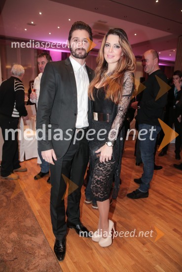  Danijel Utješanović, izvršni direktor Bled Film Festival;  Iris Mulej, manekenkaTradicionalno srečanje poslovnih partnerjev hotelov Slon, Lovec in Kompas