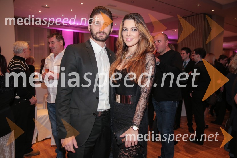  Danijel Utješanović, izvršni direktor Bled Film Festival;  Iris Mulej, manekenkaTradicionalno srečanje poslovnih partnerjev hotelov Slon, Lovec in Kompas