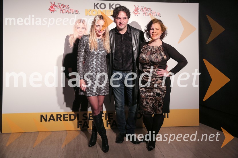  Katarina Čas, igralka, voditeljica;  Gašper Tič, igralec;  Ana Maria Mitić, stand up komičarkaKo ko komedija, premiera in VIP zabava