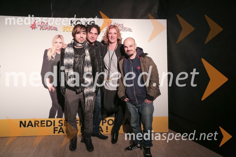  Lado Bizovičar, igralec;  Gašper Tič, igralec;  Urška Alič Flajnik, direktorica Špas teatra;  Jure Karas - Slon, glasbenikKo ko komedija, premiera in VIP zabava