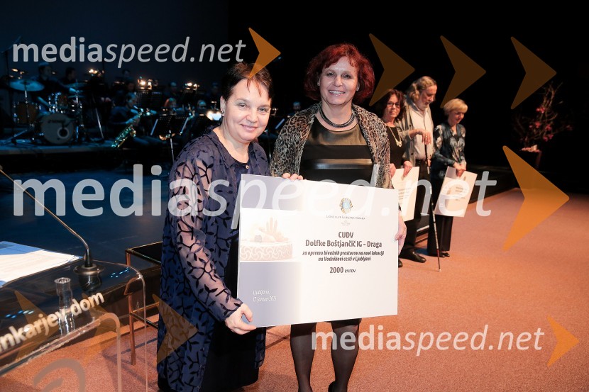  Vida  Petrovčič, novinarka, TV voditeljica, predsednica Lions klub Ljubljana; dr.  Valerija Bužan, direktorica VDC Dolfke Boštjaničič18. Veliki dobrodelni Lions ples