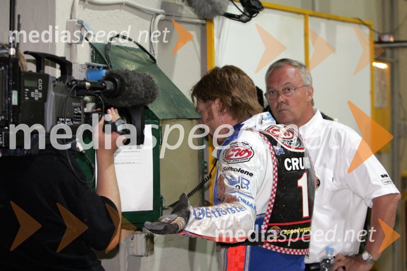 Jason Crump, Avstralija in Ole Olsen, Danska - direktor SGP dirkSPEEDWAY, Speedway Grand Prix - VN Italije 2005 dirka