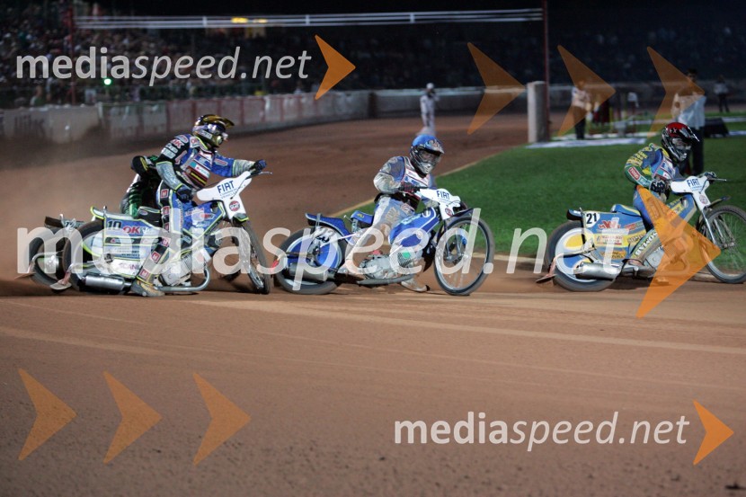Bjarne Pedersen, Danska; Roman Povazhny in Stefan Andersson, ŠvedskaSPEEDWAY, Speedway Grand Prix - VN Italije 2005 dirka