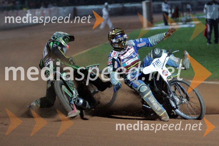 Scott Nicholls, Velika Britanija in Bjarne Pedersen, DanskaSPEEDWAY, Speedway Grand Prix - VN Italije 2005 dirka